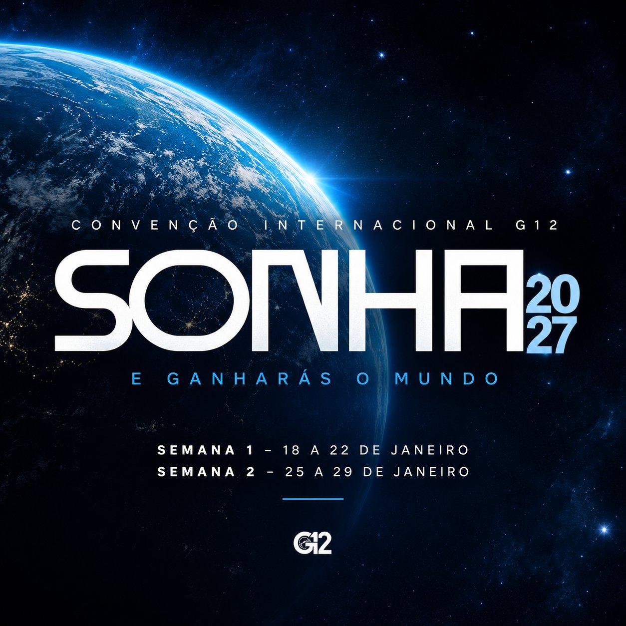Cartaz do evento Convenção G12 Brasil 2027